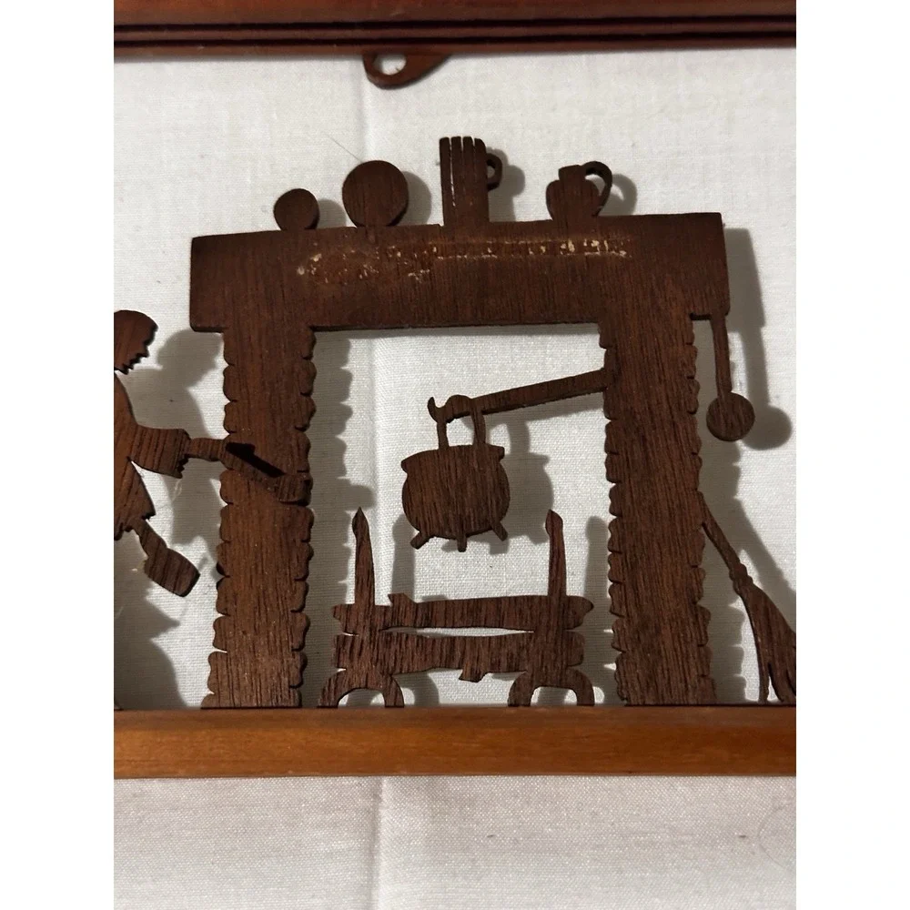 Wood  Wall Plaques Hand Made Vintage 1800's Farm Depiction's‎ 5x9